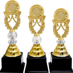 Gold Laurel Wreath Emblem Trophy Set