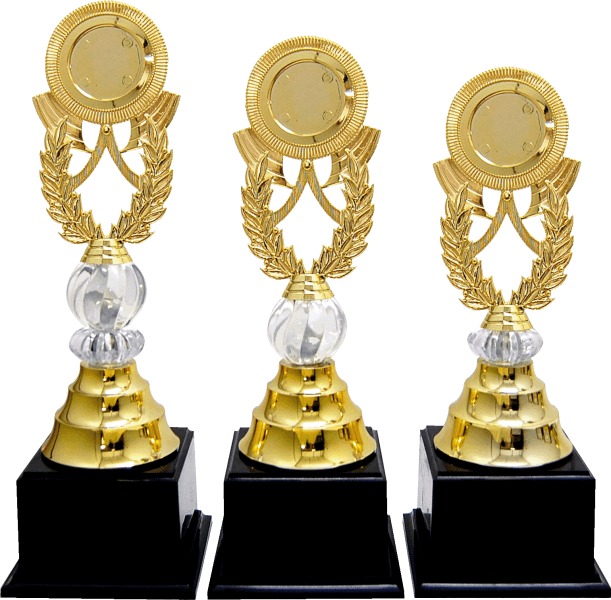 Gold Laurel Wreath Emblem Trophy Set