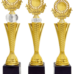 Gold Emblem Trophy with Fluted Column Set