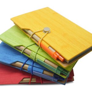 Bamboo-Cover Notebook Set