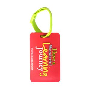 Soft PVC Luggage Tag with Slogan and Lime Strap