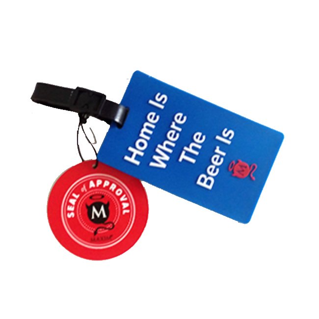 Soft PVC Luggage Tag with Round Seal Charm