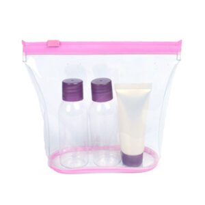 Clear PVC Travel Toiletries Pouch with Bottles