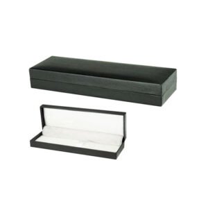 Black Leatherette Hinged Pen Box