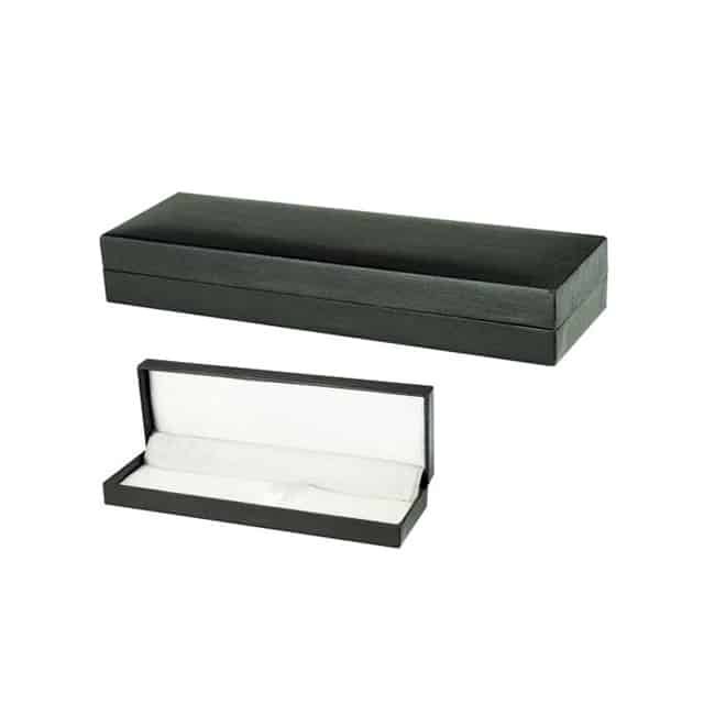 Black Leatherette Hinged Pen Box