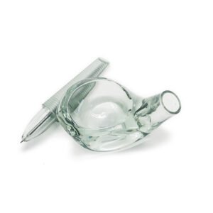 Glass Swan Pen Holder Set