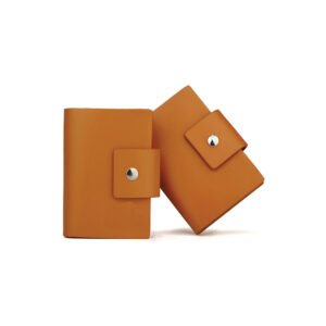 Leather-Look Card Holder Wallet with Snap Button