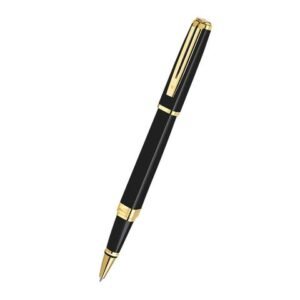 Black Rollerball Pen with Gold Trim
