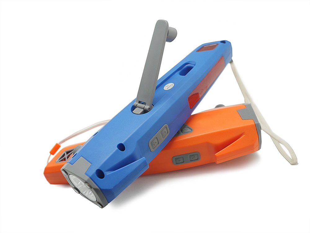 Hand-Crank Emergency Torch with Safety Hammer