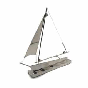 Silver-Tone Sailboat Model on Base