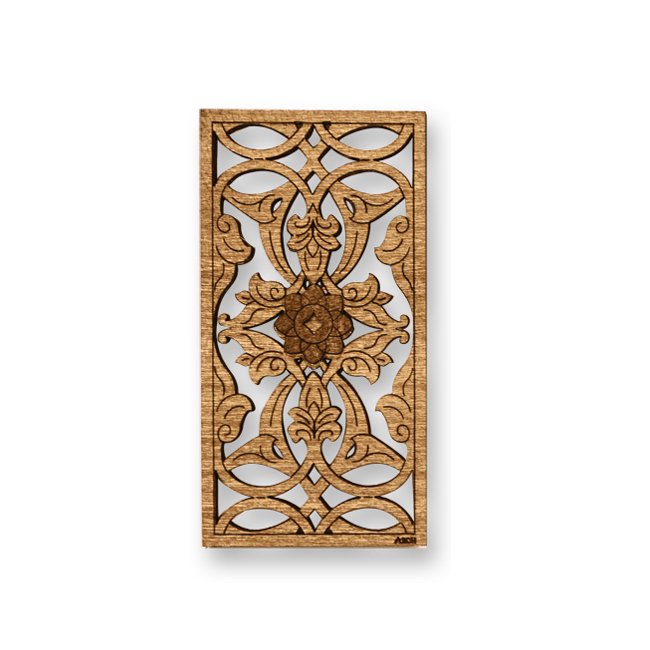 Laser-Cut Wooden Fridge Magnet Malay Woodcarving Lattice