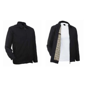 Custom Black Corporate Jacket with Checked Lining