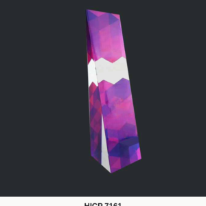 Crystal Plaque - Faceted-Gem Print Pillar with Zigzag Band (Model HICP-7161)
