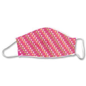 Kids Fabric Face Mask Pink Strawberry Dot Print