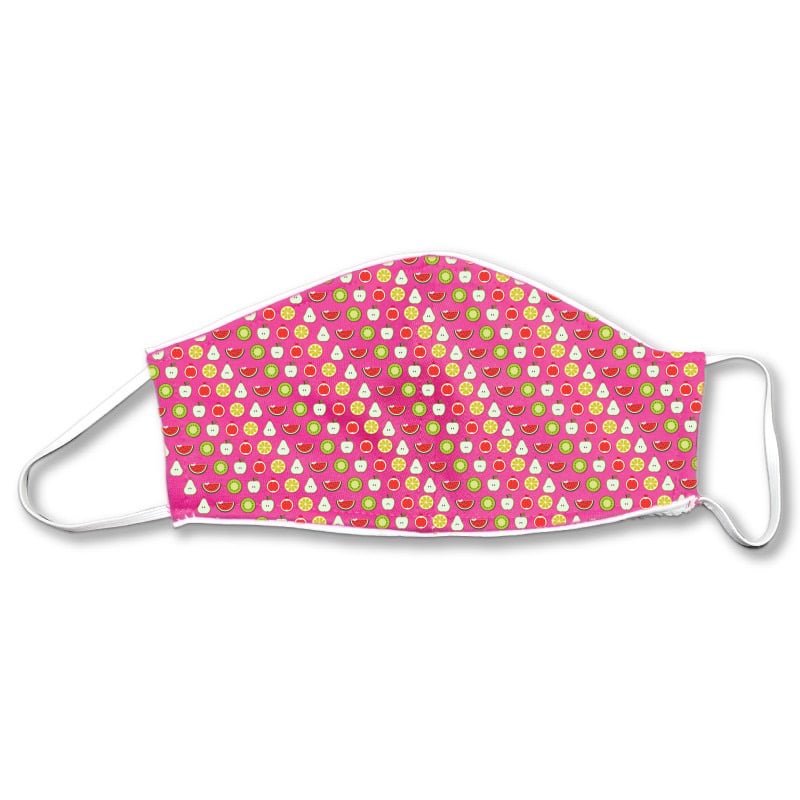 Kids Fabric Face Mask Pink Strawberry Dot Print