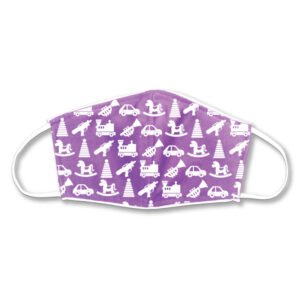Kids Fabric Face Mask Purple Toy Print