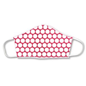 Kids Fabric Face Mask Red and White Polka Dot Print