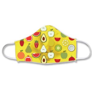 Kids Fabric Face Mask Yellow Fruit Print