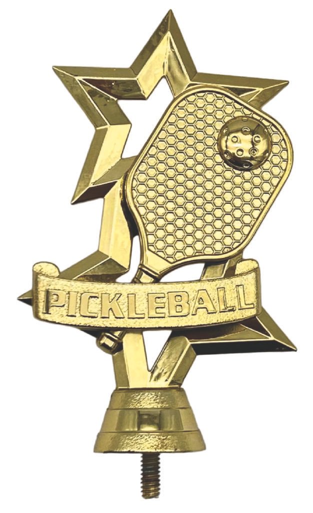 Pickleball Trophy Topper Figure – Gold 150mm Component
