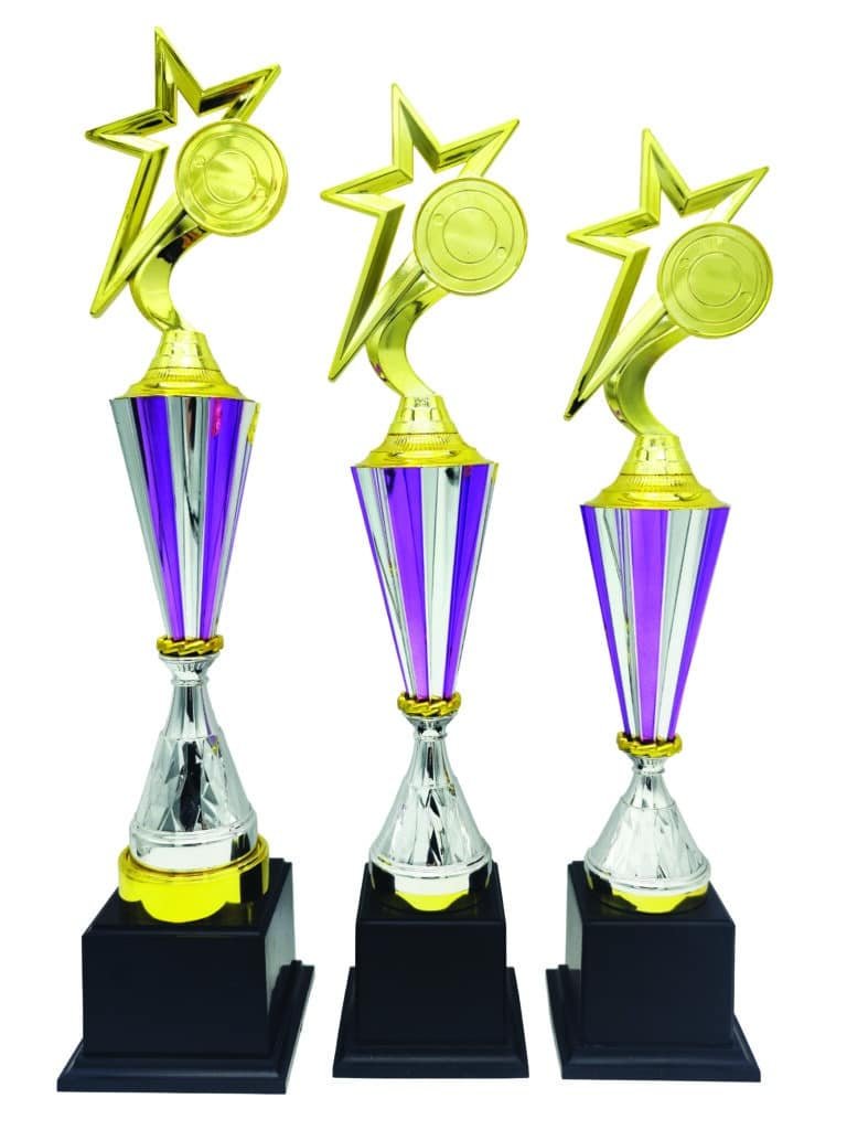 Purple Cone Trophy with Choice of Emblem Top – Gold