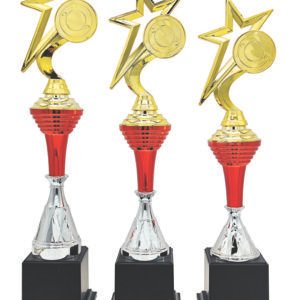 Red Cup Silver Cone Trophy with Choice of Emblem Top – Gold