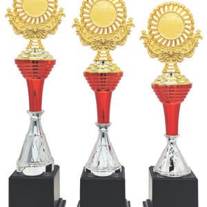 Red Cup Silver Cone Trophy with Choice of Emblem Top – Gold