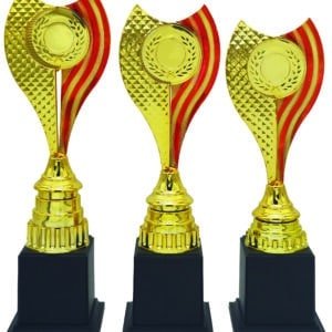 Swoosh Cup Trophy with Striped Wave – Red or Blue