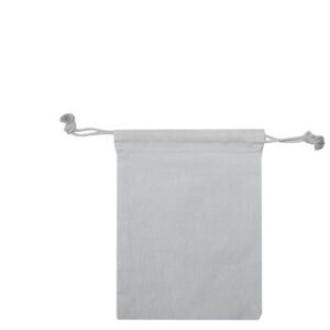 Small Grey Canvas Drawstring Pouch