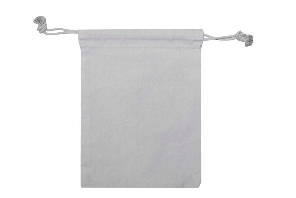 Medium Grey Canvas Drawstring Pouch