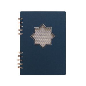 Najma Islamic Motif PU Leather Wire-O Notebook – Rose Gold Binding