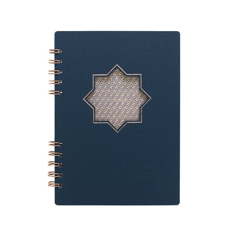 Najma Islamic Motif PU Leather Wire-O Notebook – Rose Gold Binding