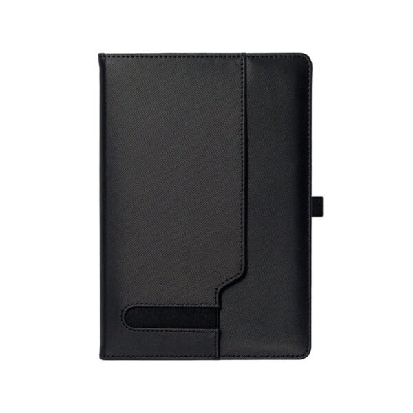 Slot PU Leather Sewn Notebook with Front Pocket and Pen Loop