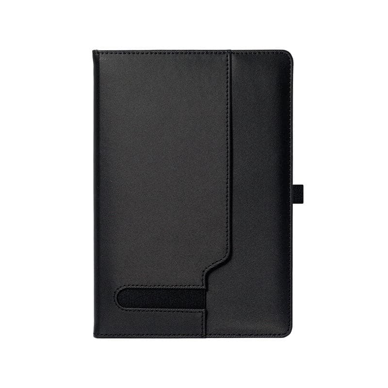 Slot PU Leather Sewn Notebook with Front Pocket and Pen Loop