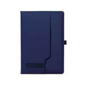 Slot PU Leather Sewn Notebook with Front Pocket and Pen Loop