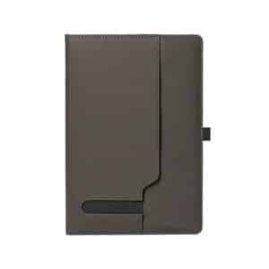 Slot PU Leather Sewn Notebook with Front Pocket and Pen Loop