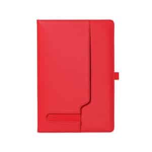Slot PU Leather Sewn Notebook with Front Pocket and Pen Loop