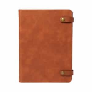 Toggle Wire-O Notebook with Leather Straps and Cable Flaps