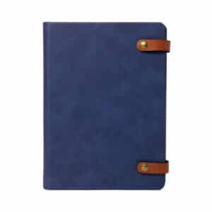 Toggle Wire-O Notebook with Leather Straps and Cable Flaps