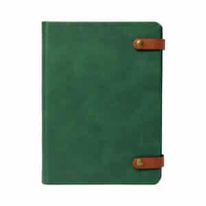 Toggle Wire-O Notebook with Leather Straps and Cable Flaps