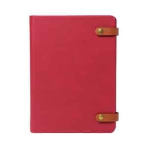 Toggle Wire-O Notebook with Leather Straps and Cable Flaps