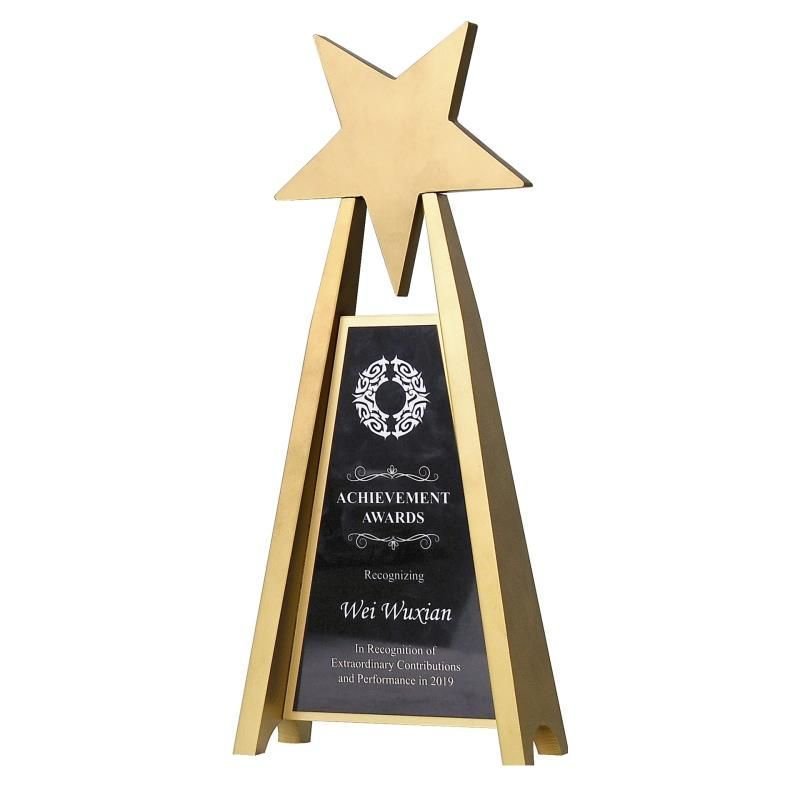 Acrylic Star Award with Gold A-Frame – 295mm