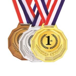 Octagon Laurel Plastic Medal with 50mm Insert – 88mm