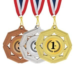 Cut-Out Octagon Plastic Medal with 50mm Insert – 90mm