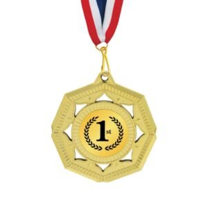 Cut-Out Octagon Plastic Medal with 50mm Insert – 90mm