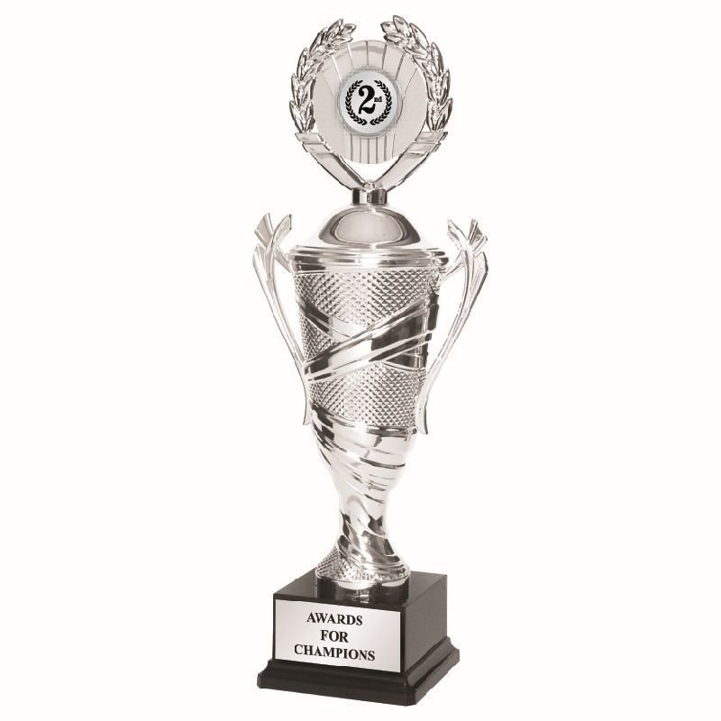 Silver Cup Trophy with Laurel Emblem Holder