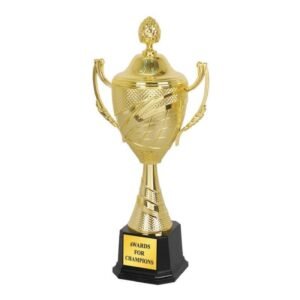 Gold Lidded Cup Trophy with Handles