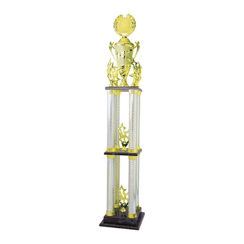 Two-Tier Pillar Tower Trophy – Gold, Up to 1270mm