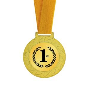 Laurel Medal 75mm with Satin Ribbon Gold Silver Bronze