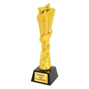 Gold Resin Flame Star Trophy – 3 Sizes