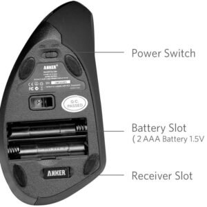 Anker Wireless Ergonomic Vertical Mouse with USB Receiver